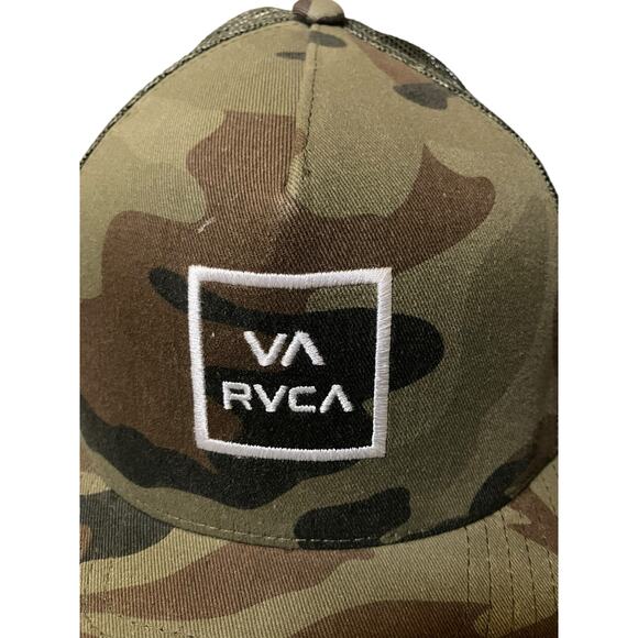 RVCA Camo Trucker Hat Snapback Mesh Cap Mid Fit - Picture 4 of 5